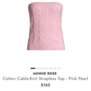 New Minnie Rose Blush Cable Knit Shirt size medium